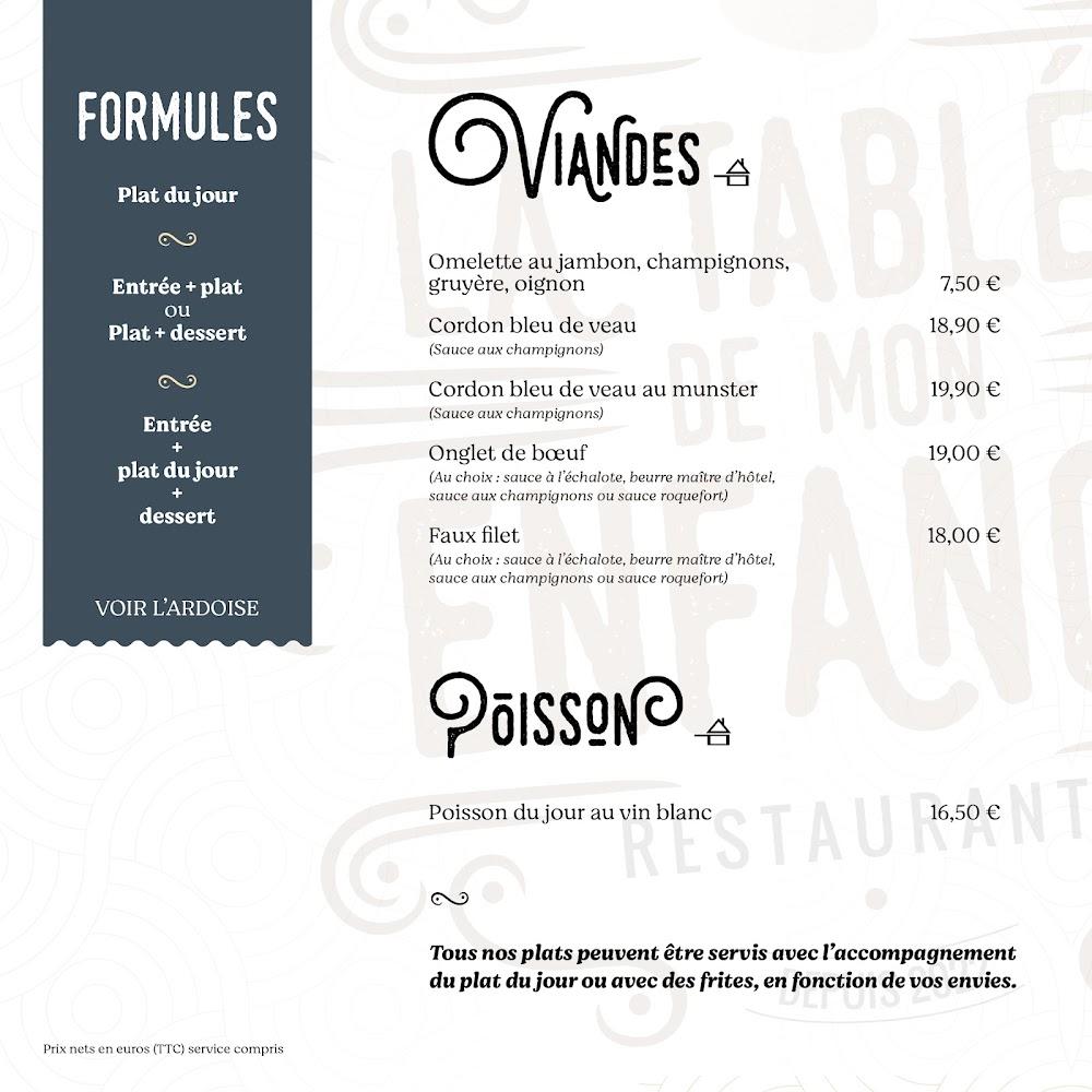 La tablée de mon enfance - Menu Image 4